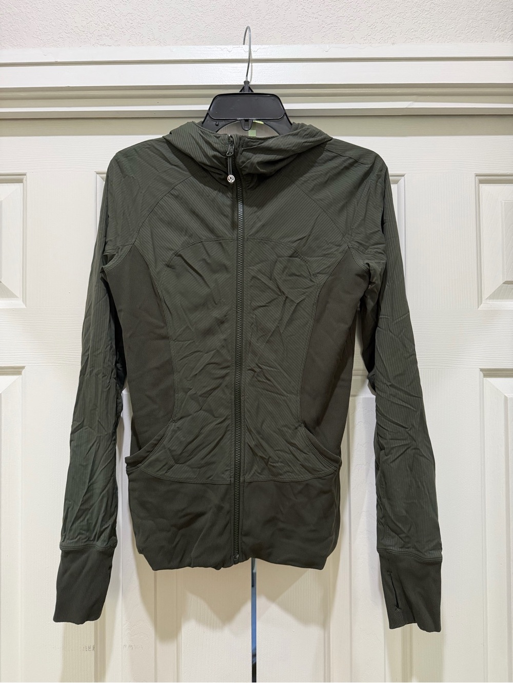 Lululemon Athletica Olive Green Lightweight Hooded Jacket Reversible